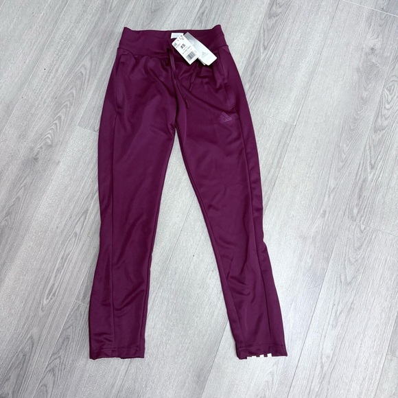 Adidas Maroon XS Workout Pants with flare and zippers on ankles - Picture 1 of 10